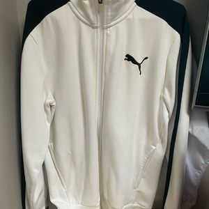 Puma track jacket size medium white and black